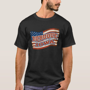 Camiseta Pabellón Norteamericano de la Ciudad de Dubuque Io