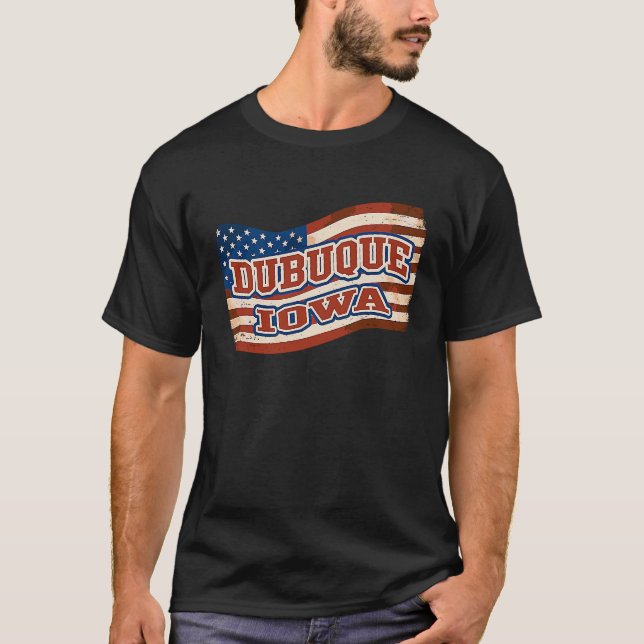 Camiseta Pabellón Norteamericano de la Ciudad de Dubuque Io (Anverso)