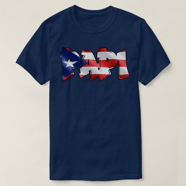 Camiseta Pabellón puertorriqueño de Mens Papi Padre Bo (Diseño del anverso)