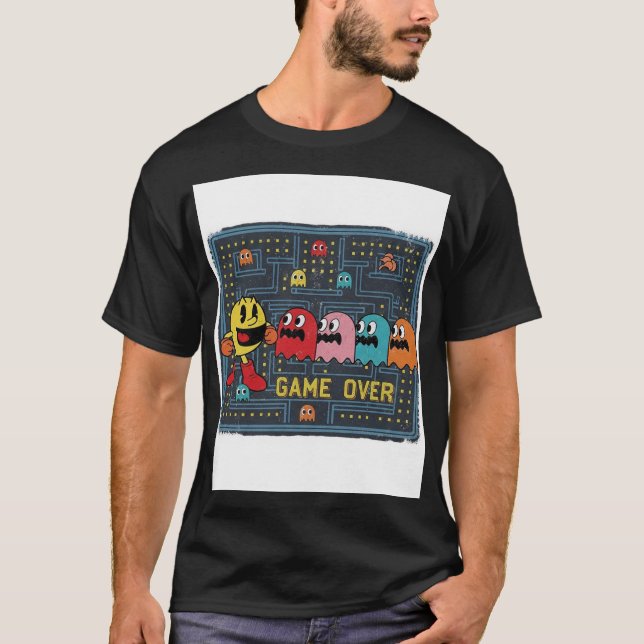 Camiseta Pac-Man Game Over T-Shirt – Retro Arcade Gaming Te (Anverso)