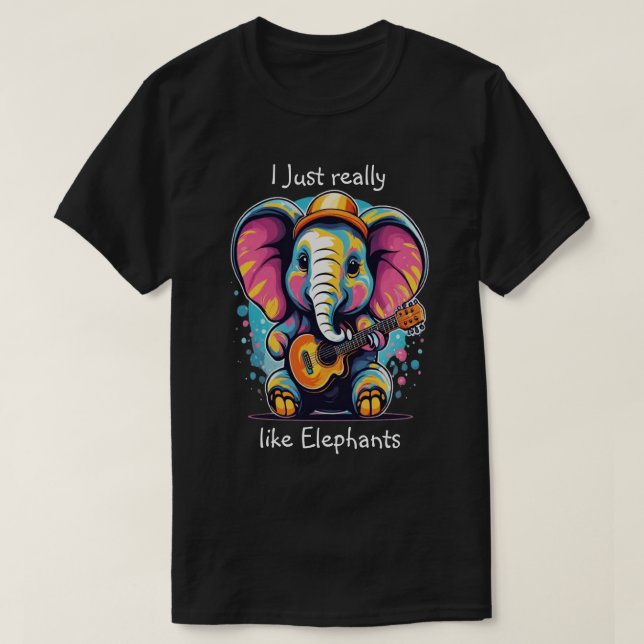 Camiseta Pachyderm melódico Me gustan los elefantes (Diseño del anverso)