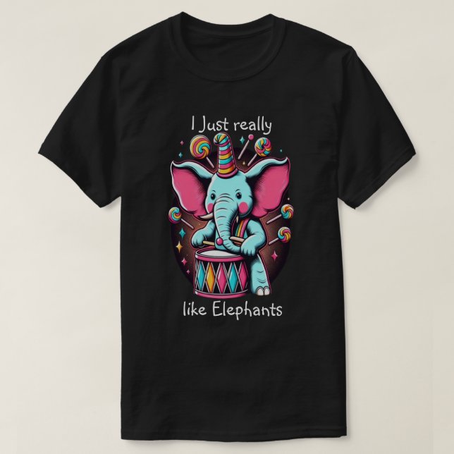 Camiseta Pachyderm musical Me gustan mucho los elefantes (Diseño del anverso)