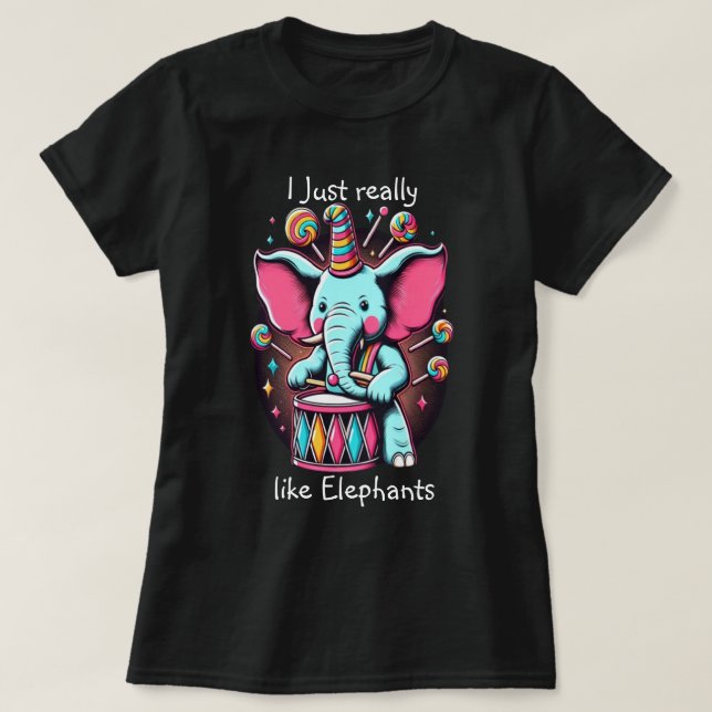 Camiseta Pachyderm musical Me gustan mucho los elefantes (Diseño del anverso)