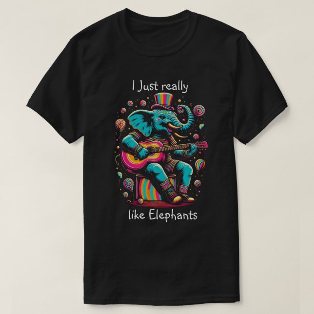 Camiseta Pachydermo melódico: Elefante tocando una guitarra (Diseño del anverso)