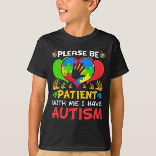 Camiseta Paciente Me Corazón Rompecabezas Colorido Tengo Au