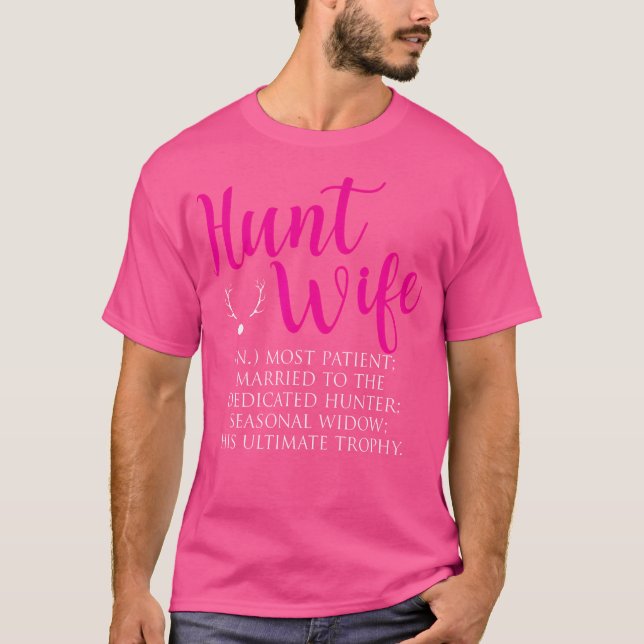 Camiseta Pacientemente Casado Con La Difícil Cazadora (Anverso)