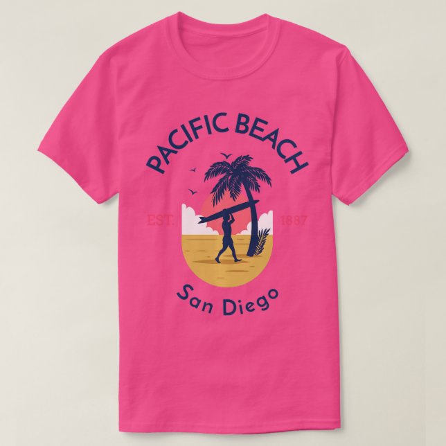 Camiseta Pacific Beach San Diego California Surfing Souveni (Diseño del anverso)