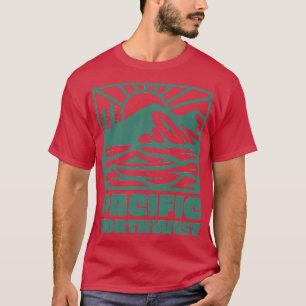 Camiseta Pacific Northwest Square Mountain Sunrise Green TS