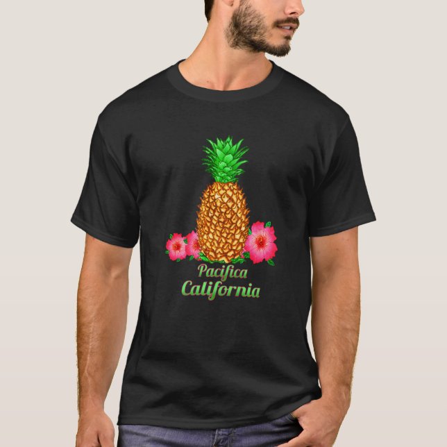 Camiseta Pacífica California Ca Piña Floral   (Anverso)