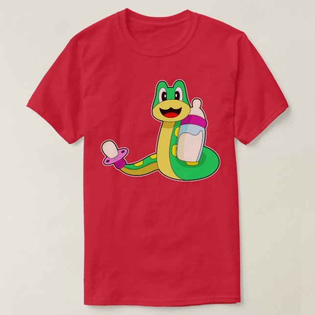 Camiseta Pacificador de botella de bebe de serpiente (Diseño del anverso)
