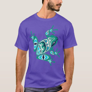 Camiseta Pacífico de rana de arte de estilo indio nativo am