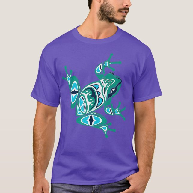 Camiseta Pacífico de rana de arte de estilo indio nativo am (Anverso)
