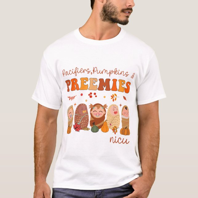 Camiseta Pacifiers Pumpkins Preemies Halloween NICU Nurse (Anverso)