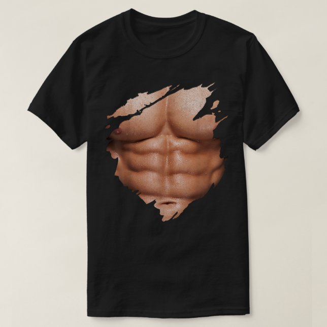 Camiseta Pack de pecho y abdominales para culturistas (Diseño del anverso)