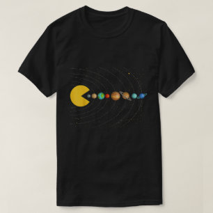 Camiseta Pacman del sistema solar Gráfico de juegos de es