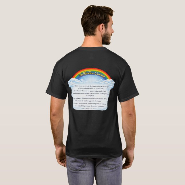 Camiseta Pacto del Arcoíris Sobre Nubes (Reverso completo)