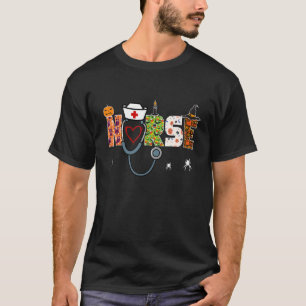 Camiseta Pacu Halloween Enfermera de Enfermería Rn Health W