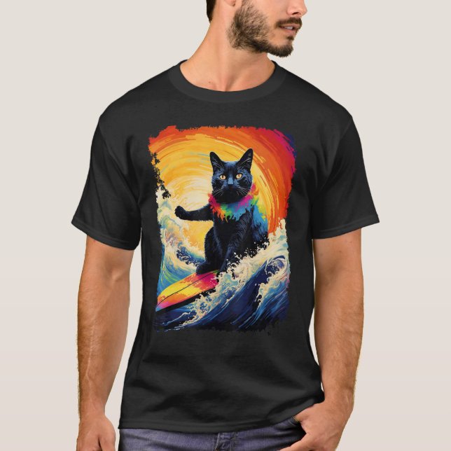 Camiseta Paddle de gato negro (Anverso)
