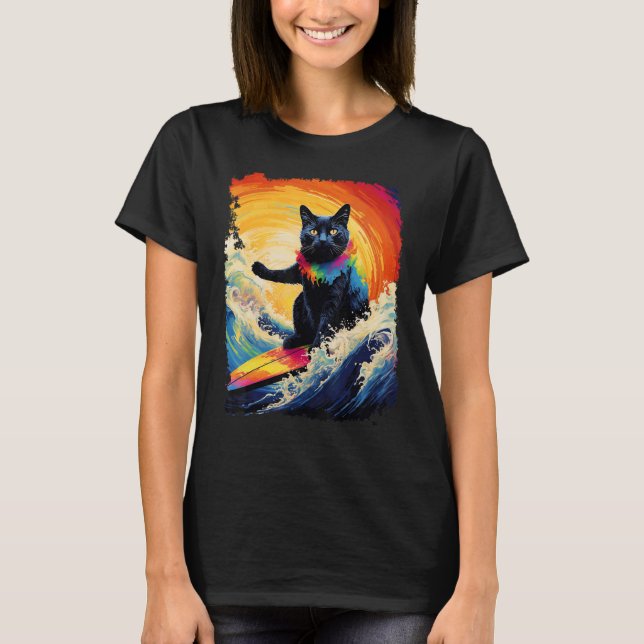 Camiseta Paddle de Gato Negro (Anverso)