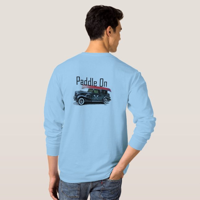 Camiseta Paddle En Diseño De Coche Clásico - T De Manga Lar (Reverso completo)