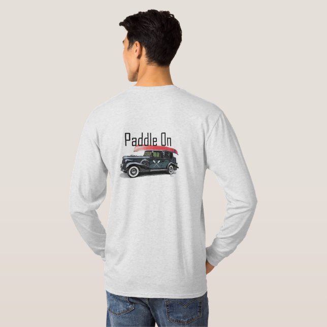 Camiseta Paddle En Diseño De Coche Clásico - T De Manga Lar (Reverso completo)