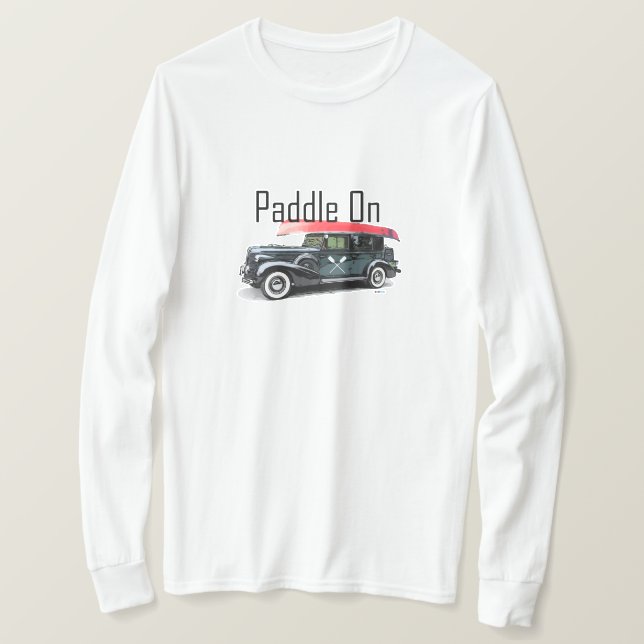 Camiseta Paddle En Diseño De Coche Clásico - T De Manga Lar (Anverso del diseño)