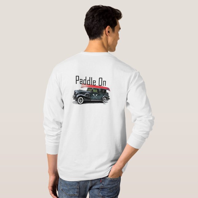Camiseta Paddle En Diseño De Coche Clásico - T De Manga Lar (Reverso completo)
