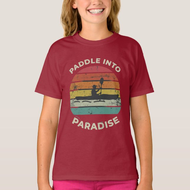 Camiseta "Paddle into Paradise." en varios colores: (Anverso)