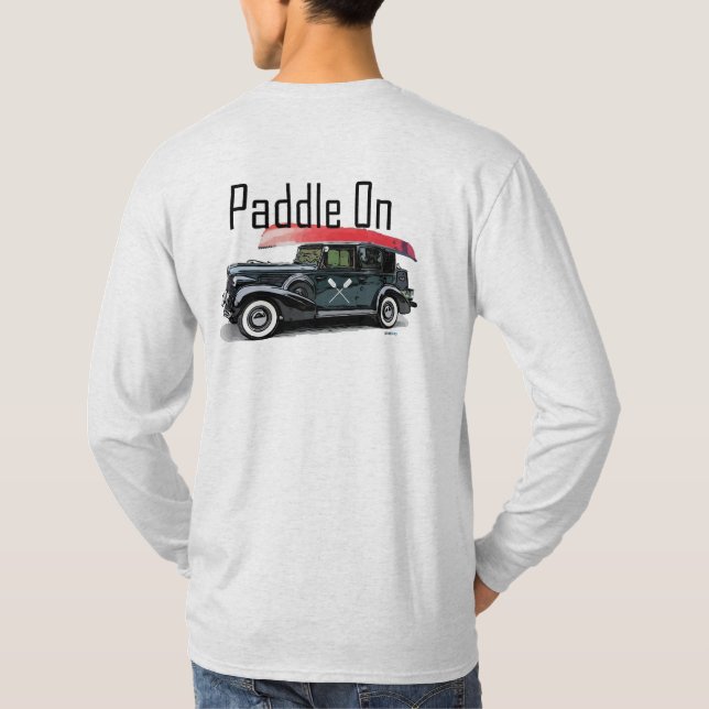 Camiseta Paddle on Classic Car Design - Sl largo básico par (Reverso)