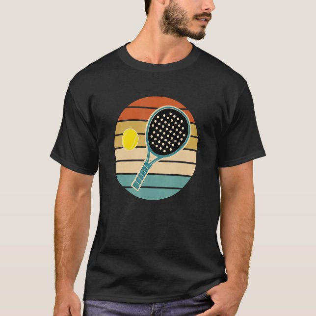 Camiseta Paddle Padel Retro Sunset con bola (Anverso)