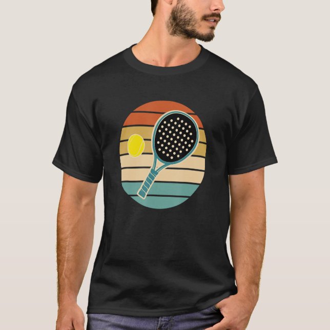 Camiseta Paddle Padel Retro Sunset con bola (Anverso)