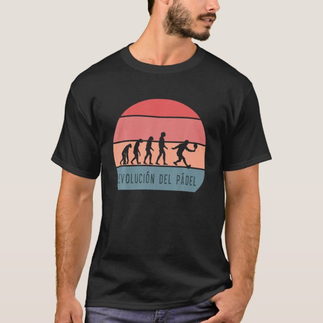Camiseta Paddle Tennis Funny Diseño Paddle Evolución Retro (Anverso)