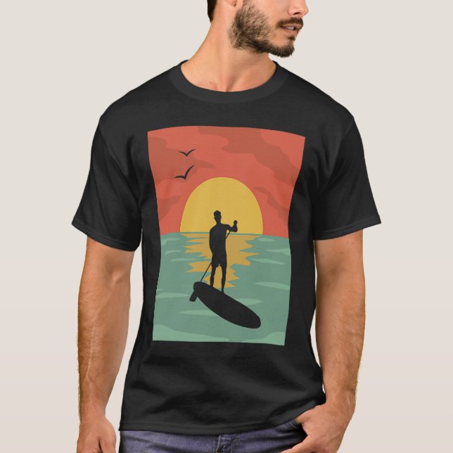 Camiseta Paddle Vintage SUP Retro Paddleboarding H (Anverso)