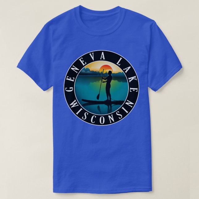 Camiseta Paddleboarding del Lago Wisconsin de Ginebra (Diseño del anverso)