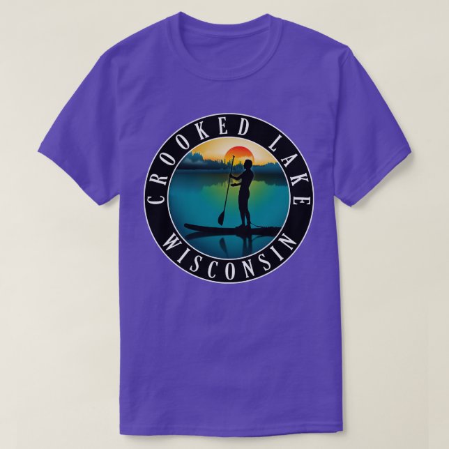 Camiseta Paddleboarding en el Lago Crocido Wisconsin (Diseño del anverso)
