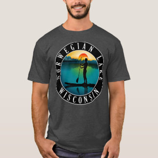 Camiseta Paddleboarding en el lago noruego Wisconsin