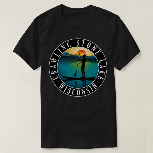 Camiseta Paddleboarding en el lago Wisconsin (Diseño del anverso)