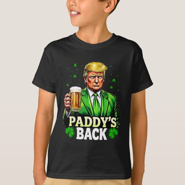 Camiseta Paddy está de vuelta con Trump Beer Shamrock St Pa (Anverso)