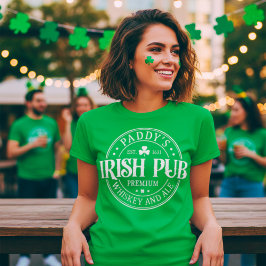 Camiseta Paddy's Irish Pub Green y White St Patrick's Day