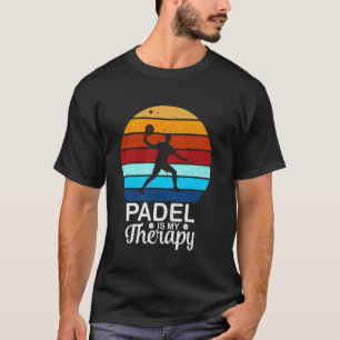 Camiseta Padel Es Mi Terapia Silueta De Jugador De Atardece