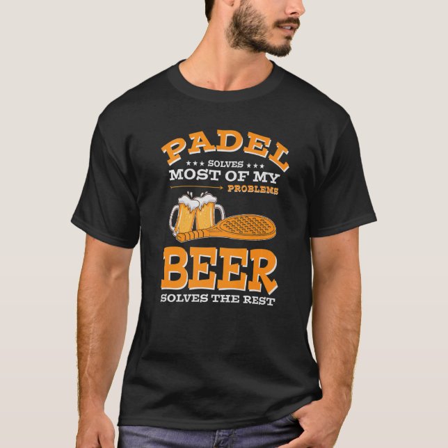 Camiseta Padel resuelve la mayoría de mis problemas Cerveza (Anverso)