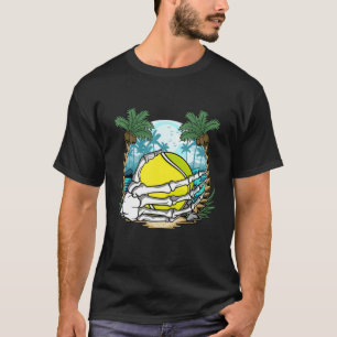 Camiseta Padel Tennis Ball Goth Skeleton Hand Halloween Pal
