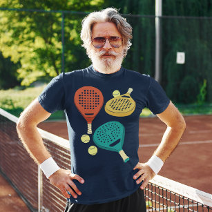 Camiseta Padel Tennis Racas y balls Collage Gráfico