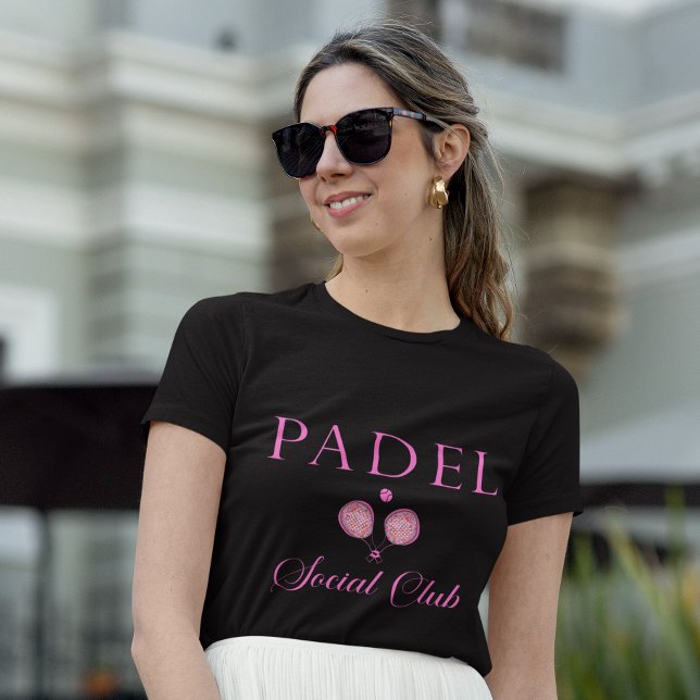 Camiseta Padel Women’s T-Shirt-Social Club Black & Pink (Subido por el creador)