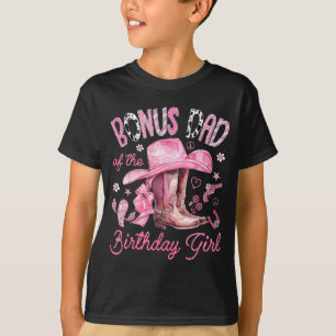 Camiseta Padrastro de la cumpleañera vaquera rosa occidenta