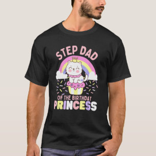 Camiseta Padrastro de la Princesa de Cumpleaños Gato Lindo 