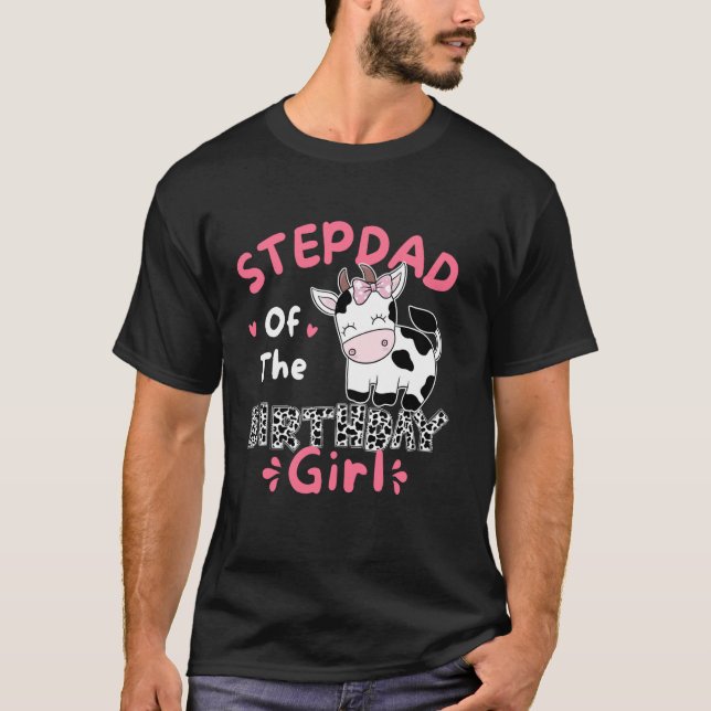 Camiseta Padrastro de la vaca de la granja de cumpleaños Fa (Anverso)