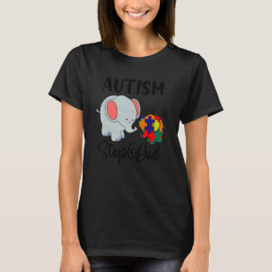Camiseta Padrastro del autismo, elefante lindo, pieza de ro