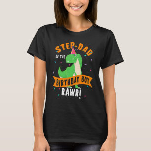 Camiseta Padrastro del niño dinosaurio del cumpleaños   Lin