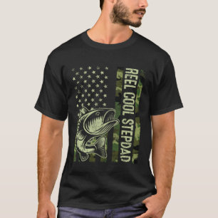 Camiseta Padrastro Genial Camuflaje Bandera Americana Pesca